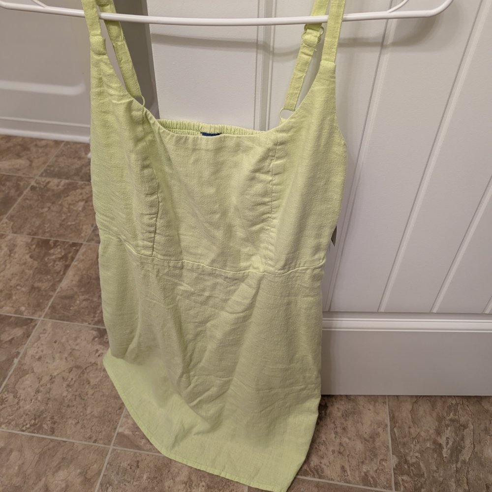 Old Navy Green Ruched Fitted Tank Top